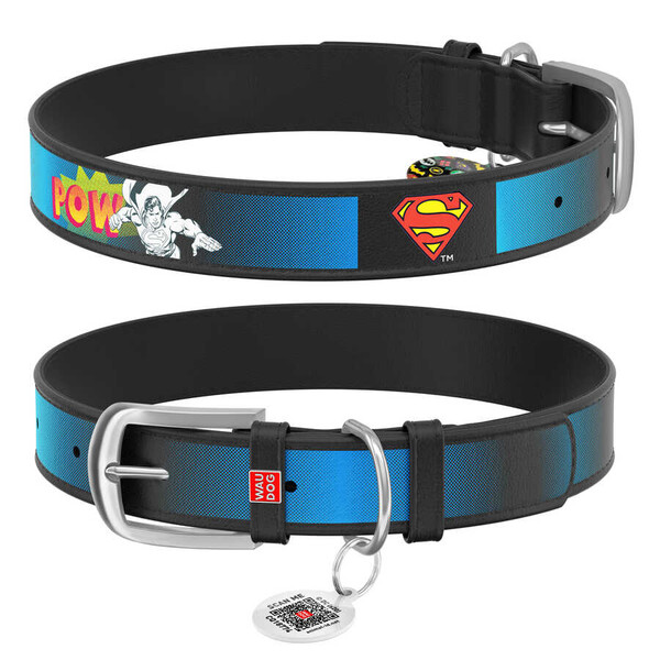 Collar Waudog Süpermen Deri Köpek Boyun Tasması W 15MM L 26-35 Cm Siyah (0015-1008-01) - Thumbnail