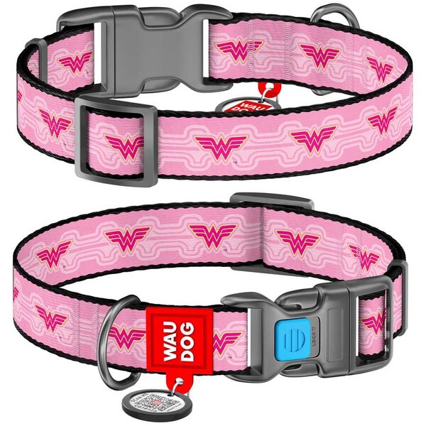 Collar - Collar Waudog Wonder Woman Logolu Köpek Boyun Tasması 23-35 Cm 15mm (0015-2015)
