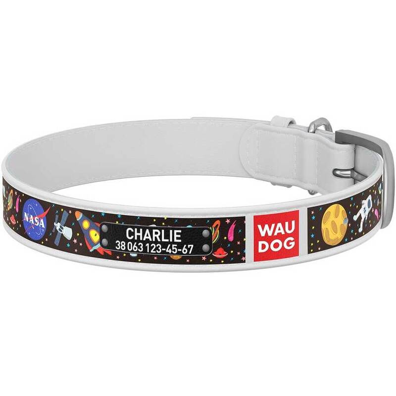 Collar Waudog Nasa Desenli QR Pasaportlu Köpek Boyun Tasması 30-39 Cm Beyaz (0020-0047-15) 