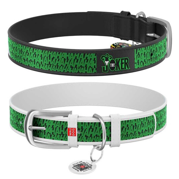 Collar Waudog Joker Desenli QR Pasaportlu Köpek Boyun Tasması 38-49 Cm (0025-1001-01) - Thumbnail