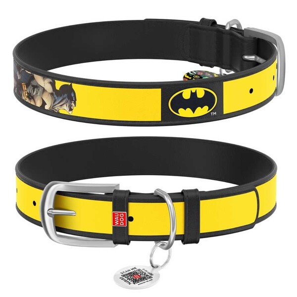 Collar Waudog Batman Desenli QR Pasaportlu Köpek Boyun Tasması 38-49 Cm (0025-1004-01) - Thumbnail