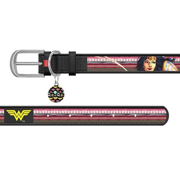 Collar - Collar Waudog Wonder Woman Desenli QR Pasaportlu Köpek Boyun Tasması 38-49 Cm (0025-1009-01)