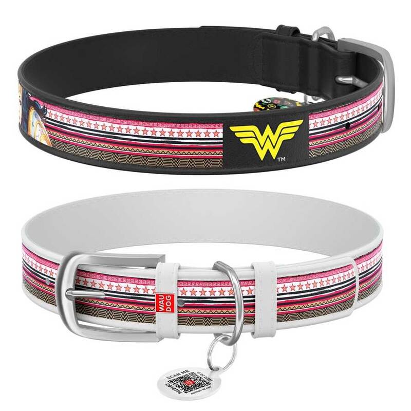 Collar Waudog Wonder Woman Desenli QR Pasaportlu Köpek Boyun Tasması 38-49 Cm (0025-1009-01)