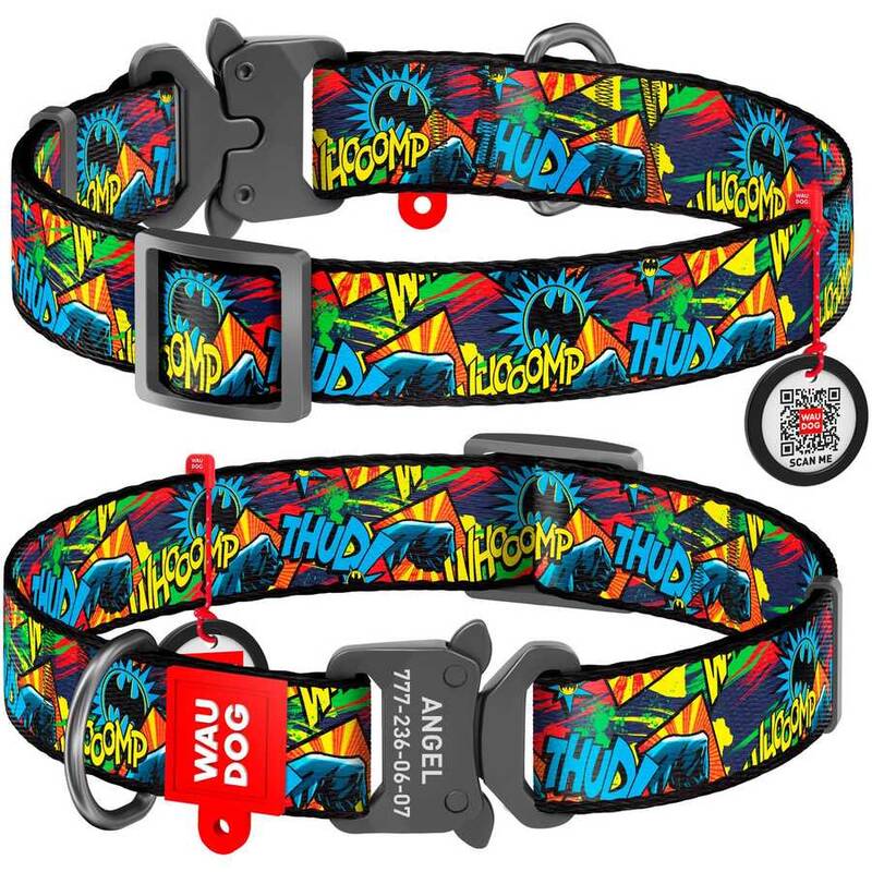 Collar Waudog Batman Logolu Metal Tokalı Köpek Boyun Tasması 35-58 Cm 25mm (0026-2003) 