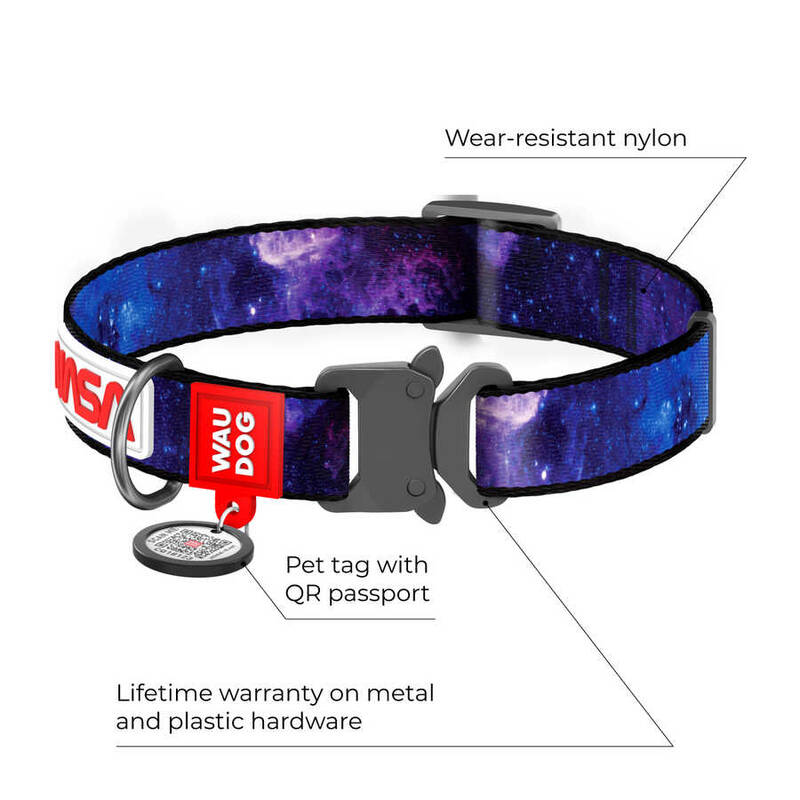 4508-0148 WAUDOG Nylon dog collar with QR-passport, 