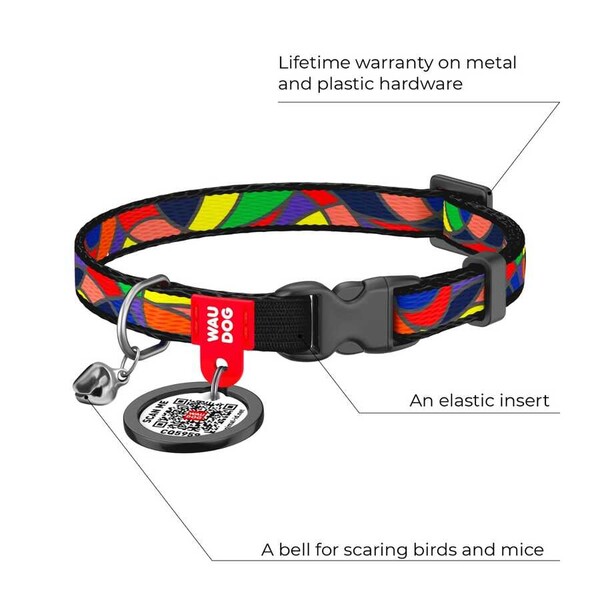 5265-WAUDOG Nylon cat collar with QR passport, 