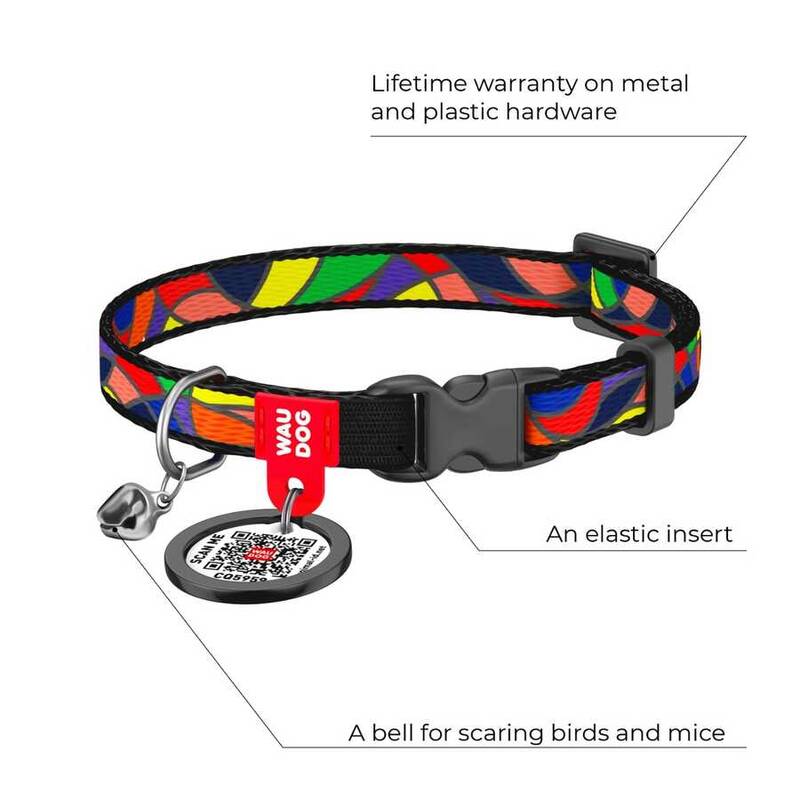 5265-WAUDOG Nylon cat collar with QR passport, 