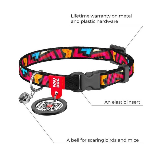 5277-WAUDOG Nylon cat collar with QR passport, 