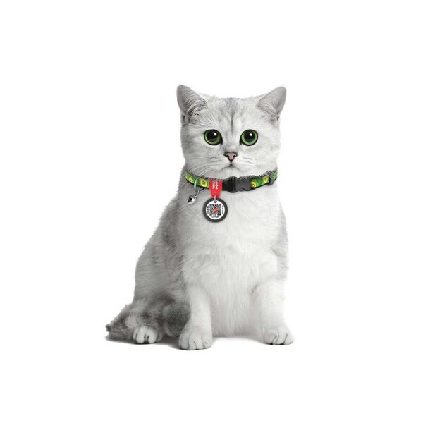 Collar - 5280-WAUDOG Nylon cat collar with QR passport, 