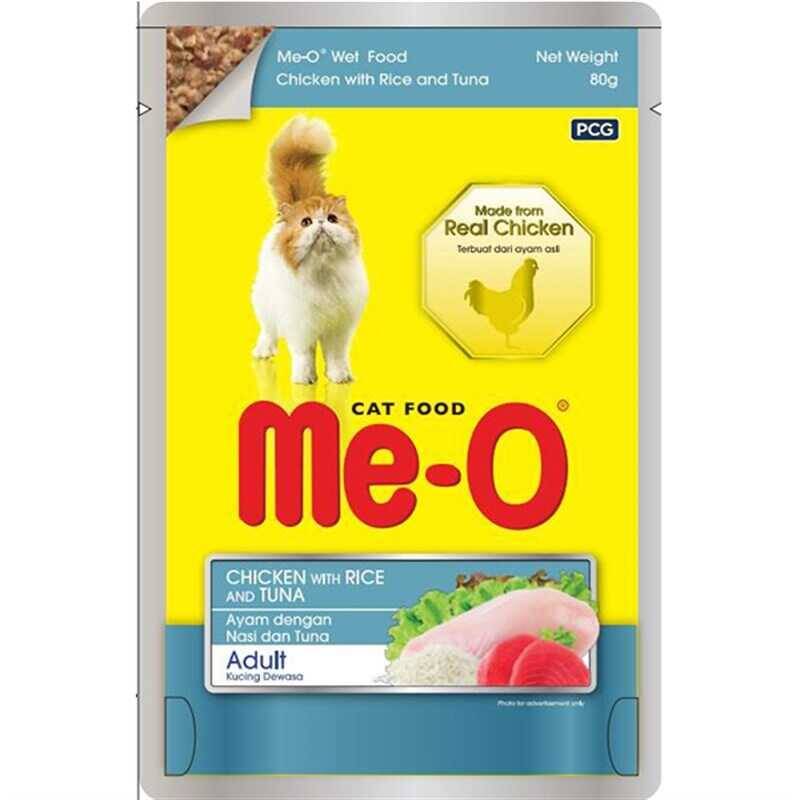 Me-O Pouch Tavuk & Pirinç & Havuç Kedi Yaş Mama 80 gr (12 adet)