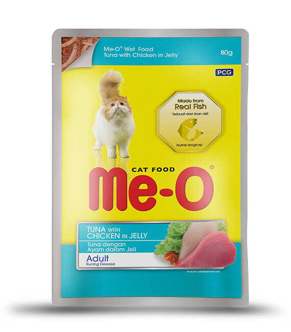 Me-O Pouch Ton Balığı & Tavuk Etli Kedi Yaş Mama 80 gr (12 adet)