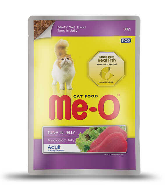 Me-O Pouch Jöle İçinde Tavuk Eti & Ton Balığı Kedi Yaş Mama 80 gr (12 adet)