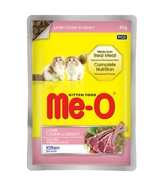 Me-O Pouch Kuzu Etli Yavru Kedi Yaş Mama 80 gr (12 adet) - Thumbnail