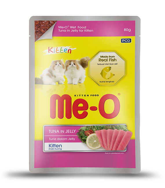 Me-O Pouch Jöle İçinde Ton Balığı Yavru Kedi Yaş Mama 80 gr (12 adet)