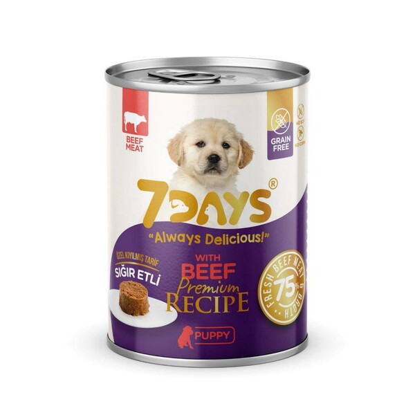 7 DAYS - 7 DAYS Biftekli Kıyılmış Yavru Köpek Konserve Maması 415 Gram