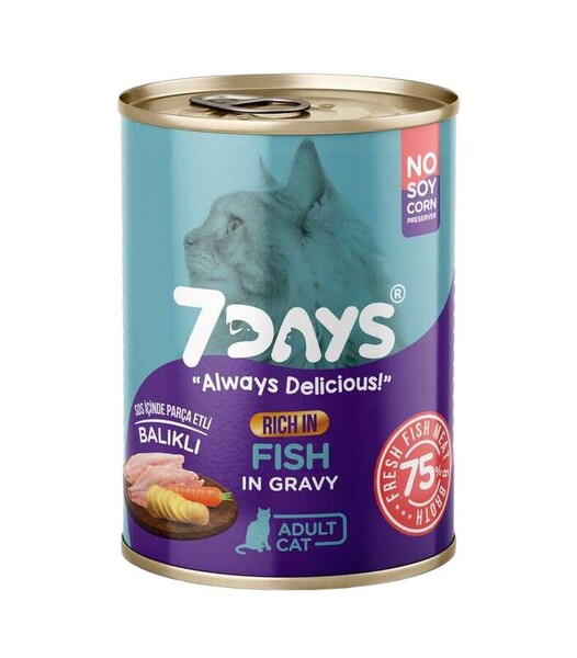 7 DAYS - 7 DAYS Taze Balık Etli Yetişkin Kedi Maması 415 Gram