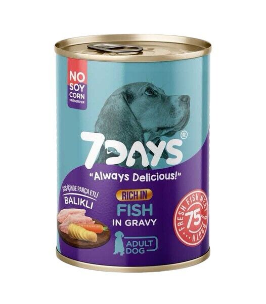 7 DAYS - 7 DAYS Taze Balık Etli Yetişkin Köpek Maması 415 Gram