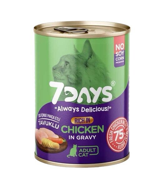 7 DAYS - 7 DAYS Taze Tavuk Etli Yetişkin Kedi Maması 415 Gram
