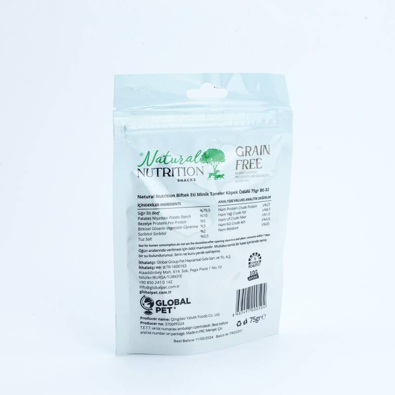 Natural Nutrition Snacks Biftek Eti Minik Taneler Köpek Ödülü 75 Gr