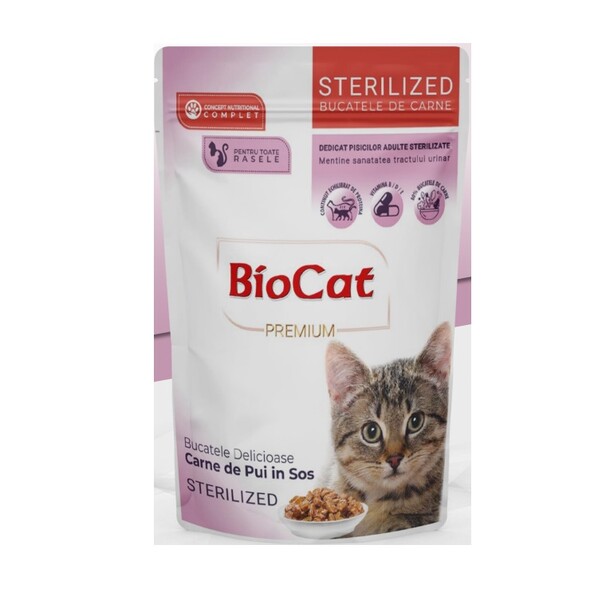 Bio Cat&Dog - Biocat Sterilised Kısır Kedi Yaş Maması 85 Gr x 24 Adet
