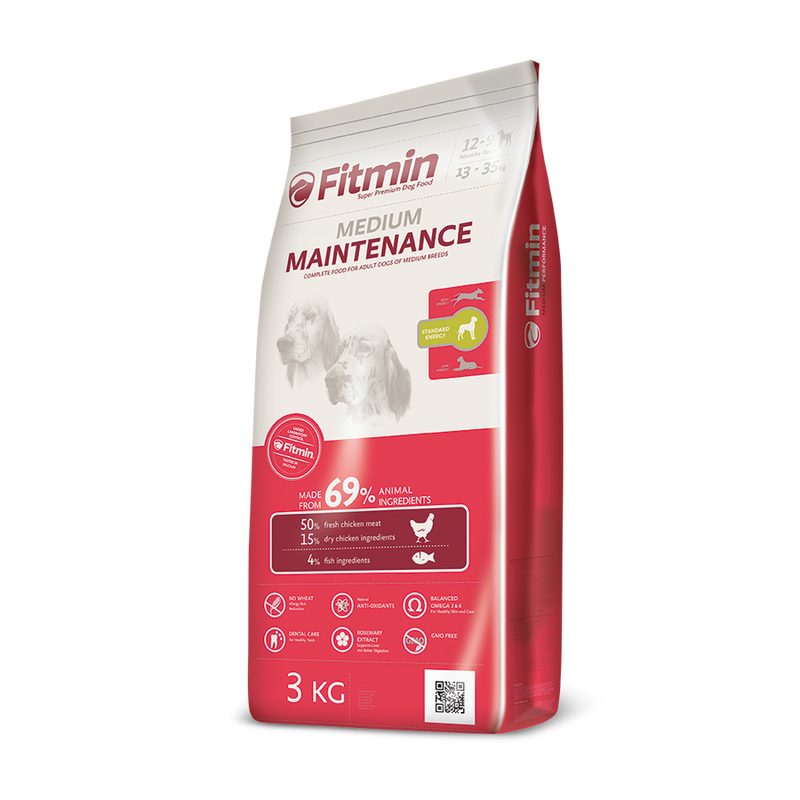 Fitmin %50 Taze Tavuk Etli Orta Irk Yetişkin Köpek Maması 3 Kg