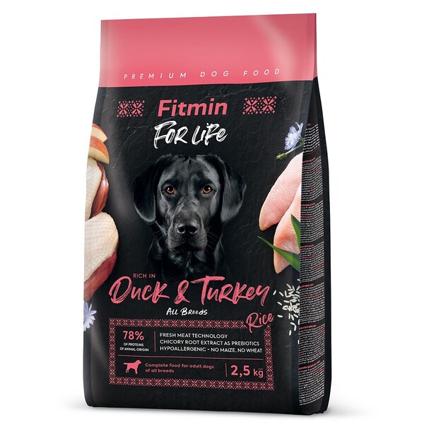 Fitmin - Fitmin For Life Duck Turkey Ördek Etli Köpek Maması 2,5 kg