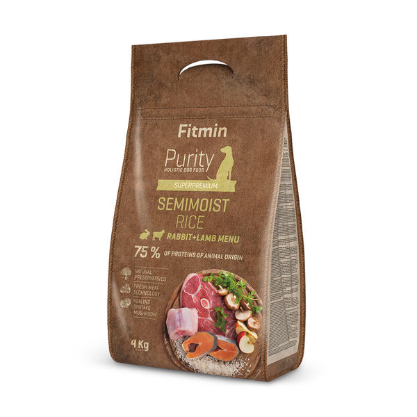 Fitmin - Fitmin dog Purity Rice Semimoist Rabbit&Lamb - 4 kg