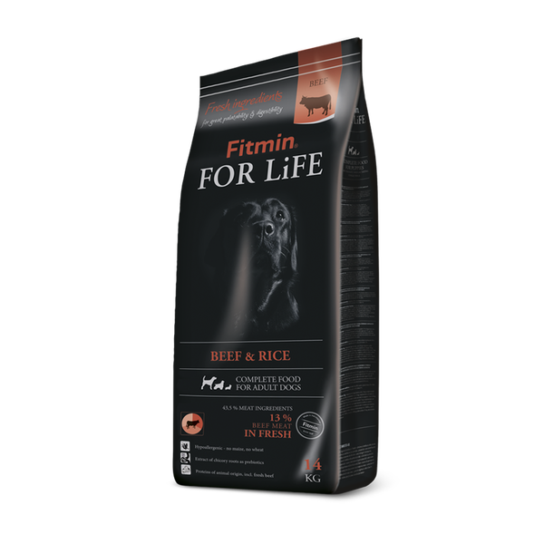 Fitmin - Fitmin For Life Beef & Rice Biftek Etli Yetişkin Köpek Maması 12 Kg
