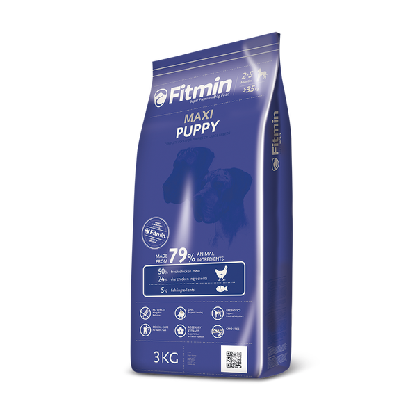 Fitmin - Fitmin Maxi Puppy %50 Taze Tavuk Etli Büyük Irk Yavru Köpek Maması 3 Kg