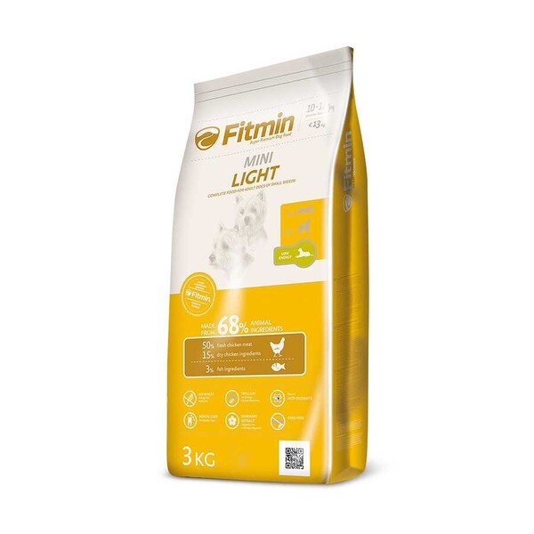 Fitmin - Fitmin Mini Light %50 Taze Etli Ufak Irk Yetişkin Köpek Maması 3 Kg