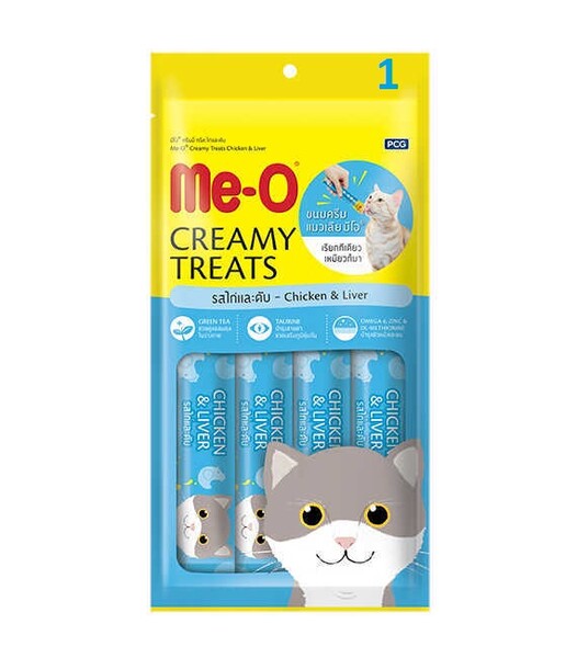 Meo - TR5CACH3615 Me-O Creamy Treat Tavuk & Ciğer Kedi Ödülü 4x15gr (12 adet)