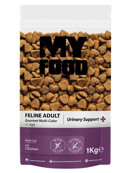 Myfood - My Food Gurme Yetişkin Kedi Maması Urinary Support 1 Kg (Şeffaf Paket)