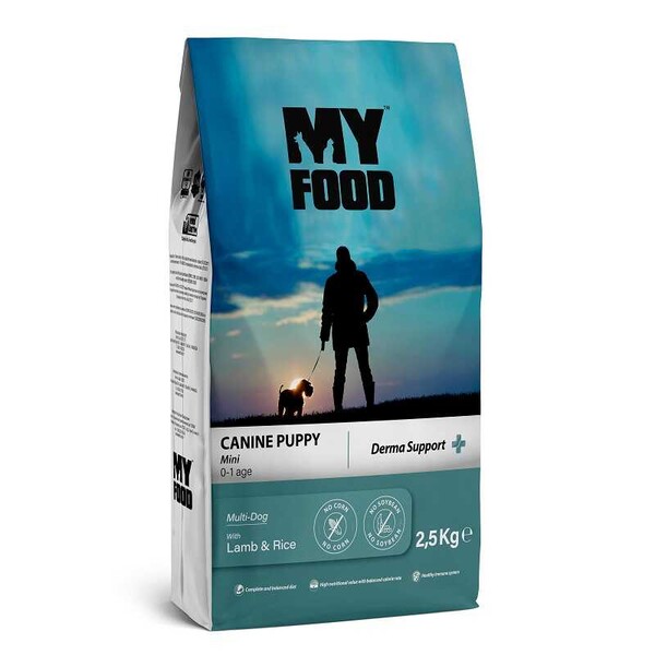 My Food Kuzulu&Pirinçli Yavru Küçük Irk Köpek Maması Derma Support 2,5 Kg - Thumbnail