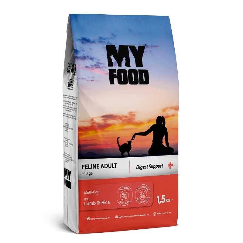 My Food Kuzulu&Pirinçli Yetişkin Kedi Maması Digest Support 1,5 Kg