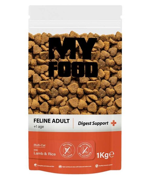 Myfood - My Food Kuzulu&Pirinçli Yetişkin Kedi Maması Digest Support 1kg (Şeffaf Paket)