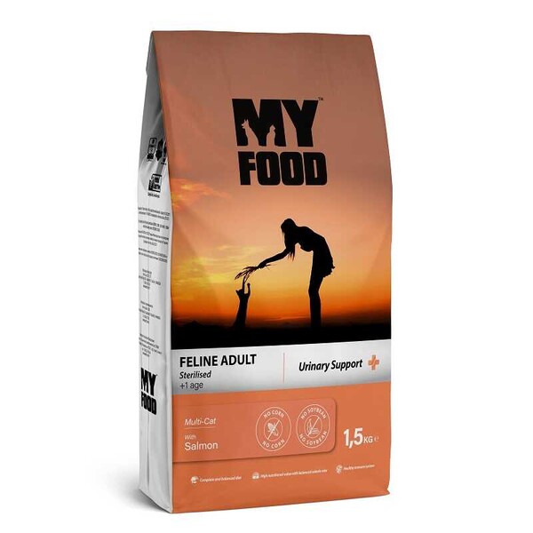 My Food Somonlu Kısırlaştırılmış Yetişkin Kedi Maması Urinary Support 1,5 Kg - Thumbnail