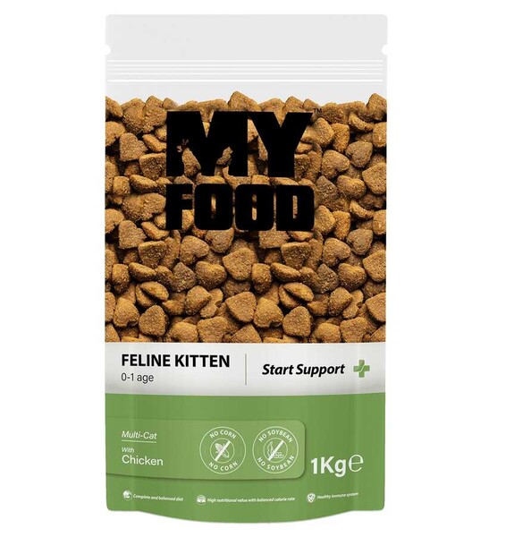 Myfood - My Food Tavuklu Yavru Kedi Maması Start Support 1 Kg (Şeffaf Paket)