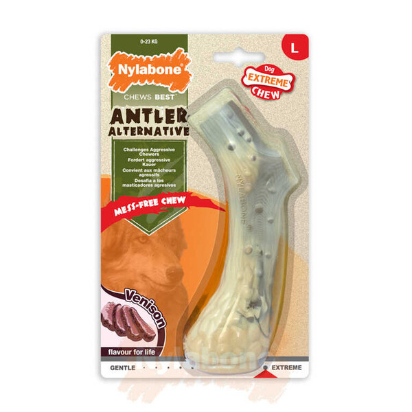 Nylabone - Nylabone Geyik Aromalı Köpek Çiğneme Kemiği L