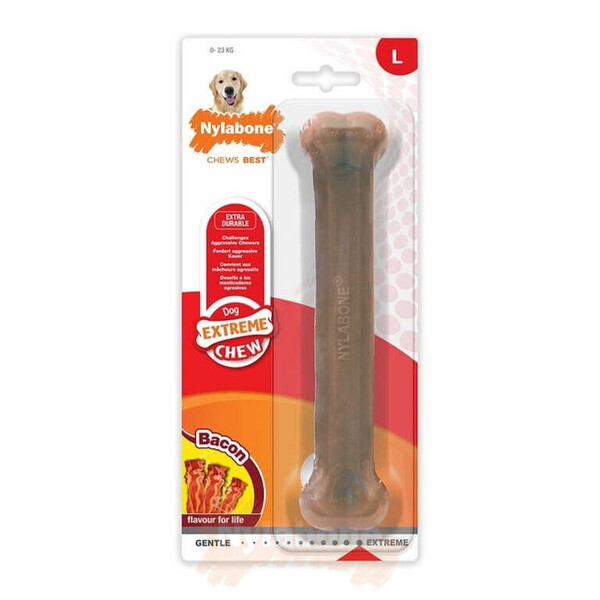 Nylabone Domuz Pastırması Aromalı Köpek Çiğneme Kemiği L - Thumbnail