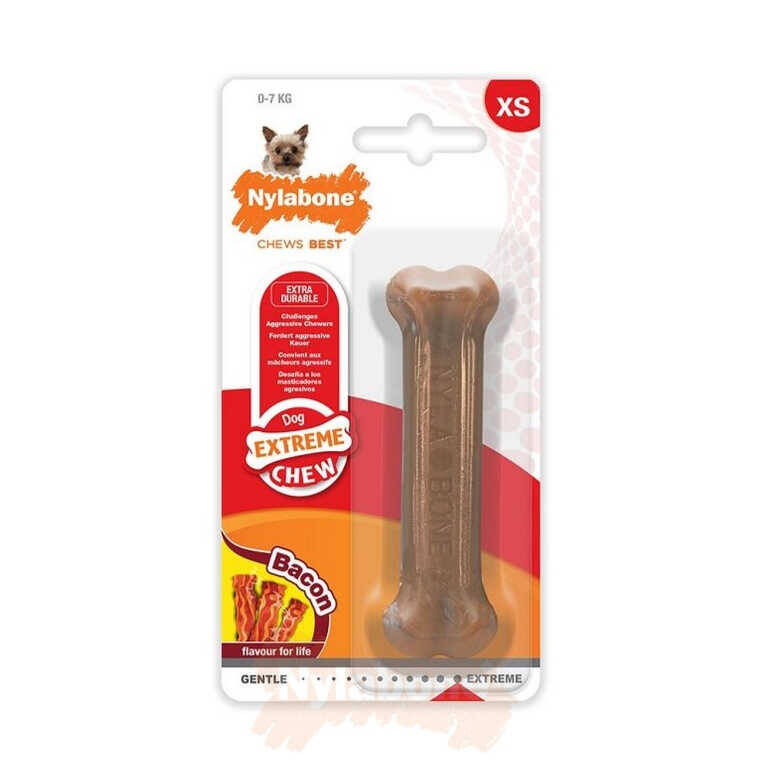 Nylabone Domuz Pastırması Aromalı Köpek Çiğneme Kemiği XS