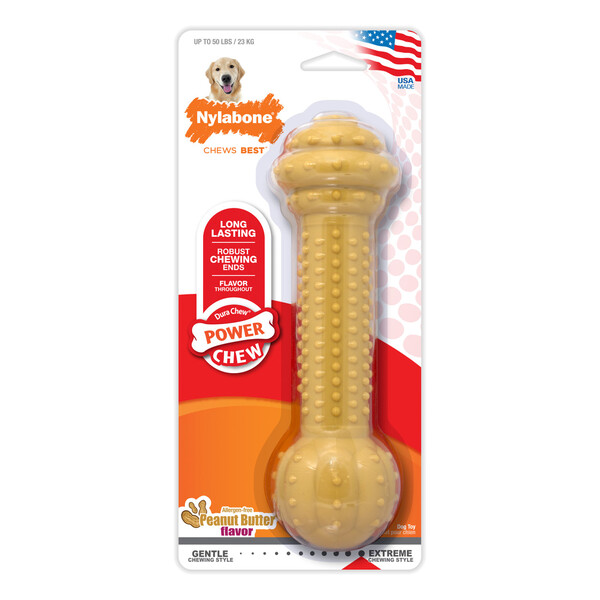 Nylabone - Nylabone Halter Şeklinde Fıstık Ezmeli Köpek Çiğneme Kemiği L