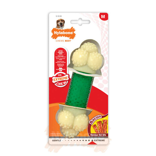 Nylabone - Nylabone Domuz Pastırması Aromalı Köpek Çiğneme Kemiği M