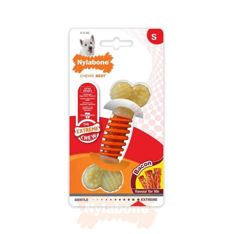 Nylabone Domuz Pastırması Aromalı Köpek Çiğneme Kemiği S