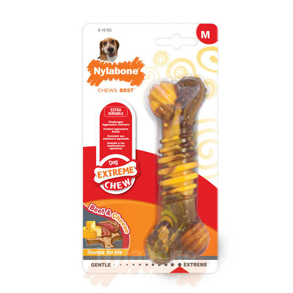 Nylabone - Nylabone Biftek ve Peynir Aromalı Köpek Çiğneme Çubuğu M