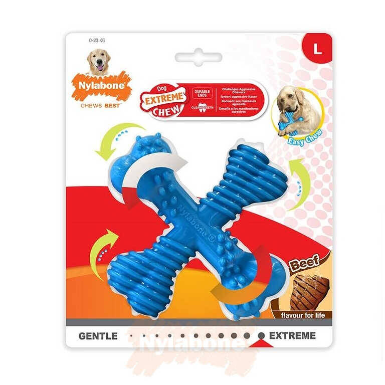 Nylabone Biftek Aromalı Köpek Çiğneme Kemiği L