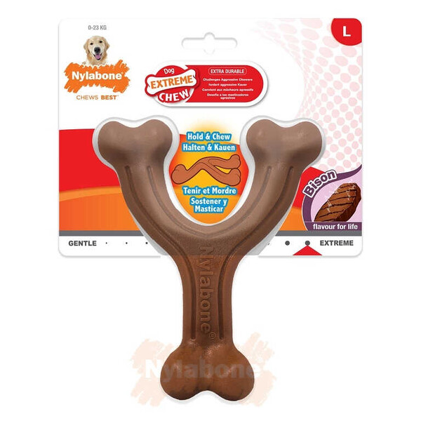 Nylabone - Nylabone Bizon Aromalı Köpek Çiğneme Kemiği L