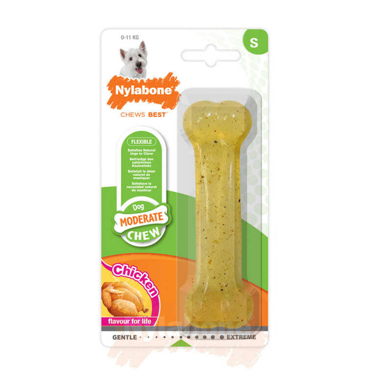 Nylabone Tavuk Aromalı Köpek Çiğneme Kemiği S