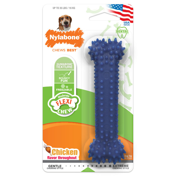 Nylabone - Nylabone Tavuk Aromalı Köpek Çiğneme Kemiği M