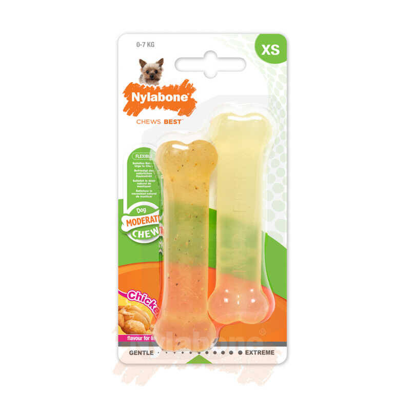 Nylabone Tavuk Aromalı Köpek Çiğneme Kemiği XS