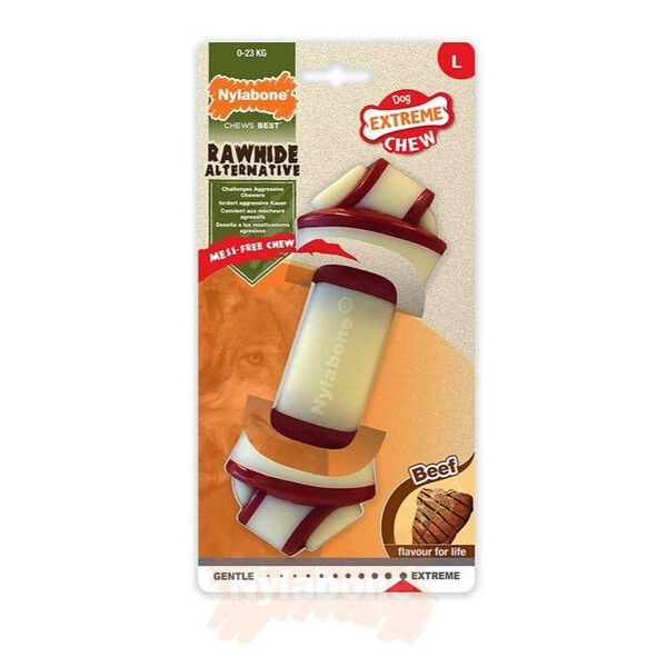 Nylabone - Nylabone Biftek Aromalı Köpek Çiğneme Kemiği L